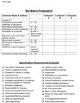 Project bid matrix Project bid matrix